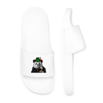 Panda mit Bier / Lustig, Humor - Männer Badelatschen - Weiß - Vorne