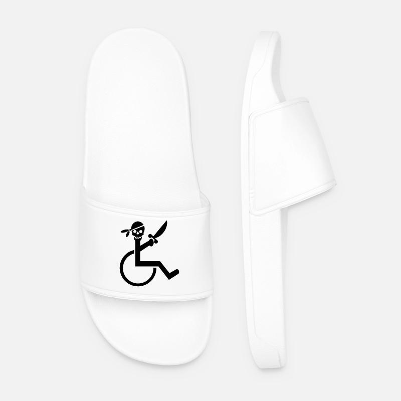 Rollstuhl-Pirat # - Männer Badelatschen - Weiß