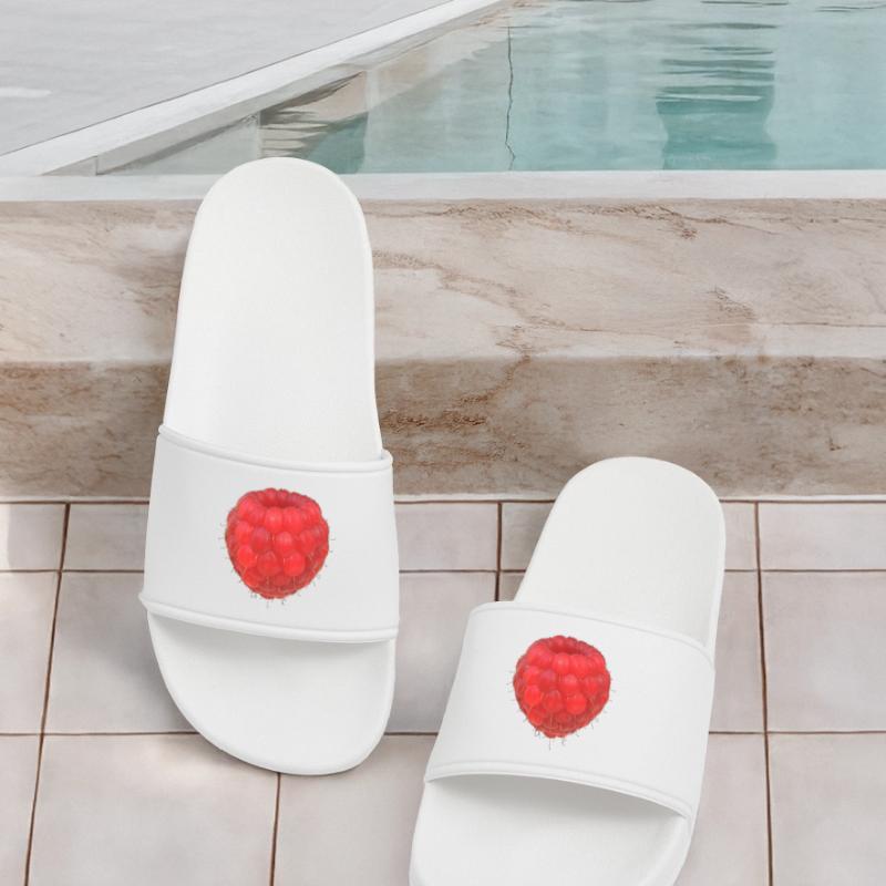 Raspberry Cluster Pattern Men’s Pool Sliders