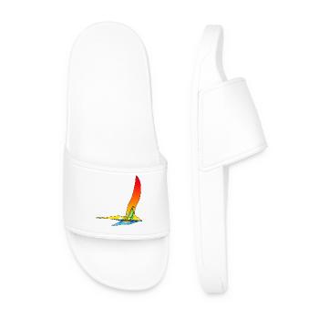 Voyage of a bird and a boat - Men’s Pool Sliders - white - Front
