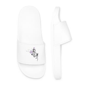 Ornament with butterfly and flowers - Men’s Pool Sliders - white - Front