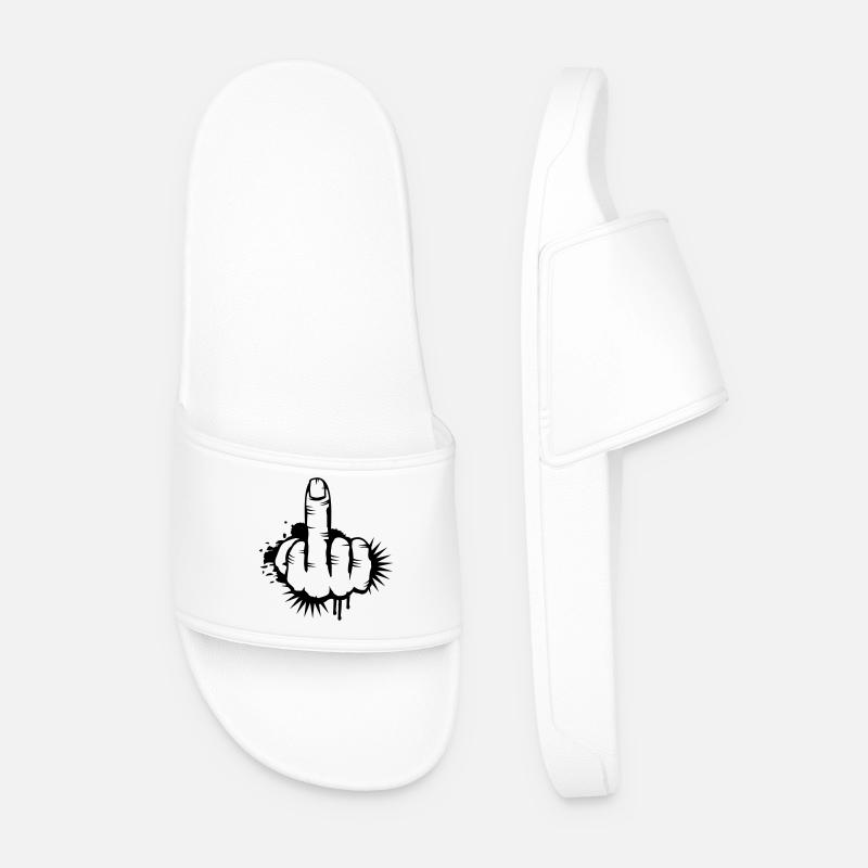 Mittelfinger Graffiti - Männer Badelatschen - Weiß