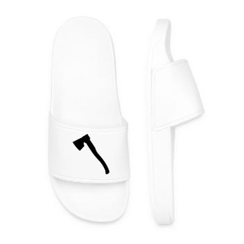 Axe wood axe chopping axe for lumberjack carpenter - Men’s Pool Sliders - white - Front