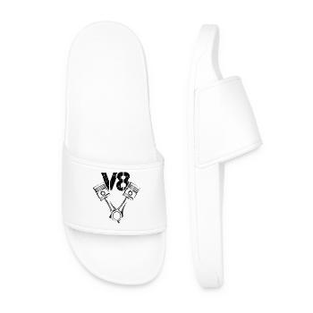 Moteur à piston Illustration V8 Symbole icône Logo - Claquettes Homme - blanc - Devant