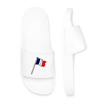 Drapeau : France Drapeaux FR - Claquettes Homme - blanc - Devant