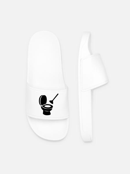Toilet with unblocker - Men’s Pool Sliders - white