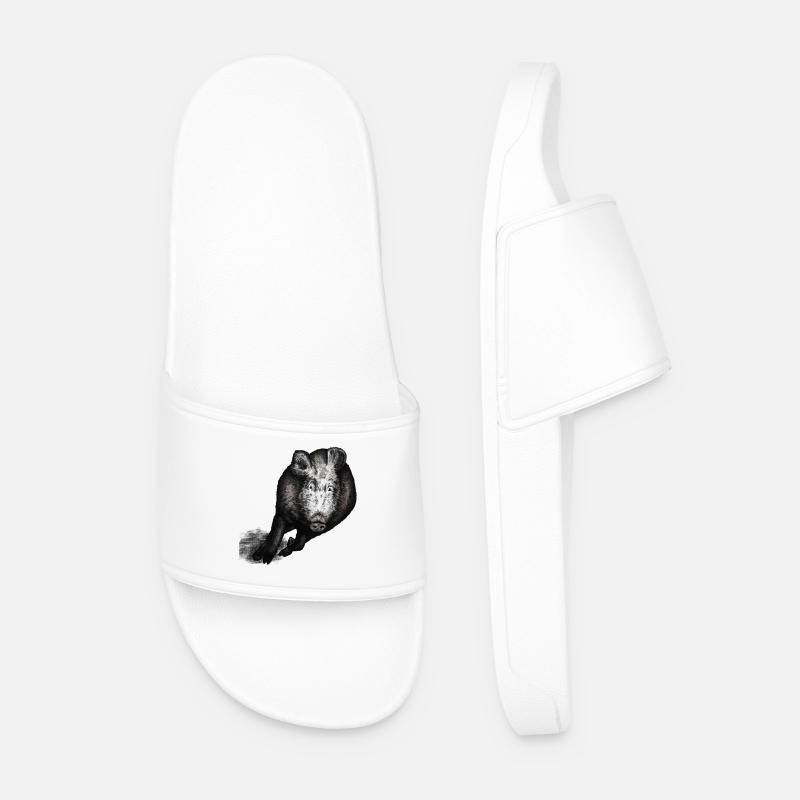 Wild boar galloping - Men’s Pool Sliders - white