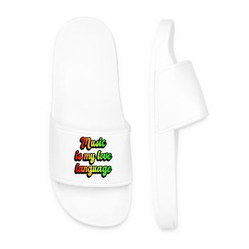 Music is my love language - Men’s Pool Sliders - white - Front