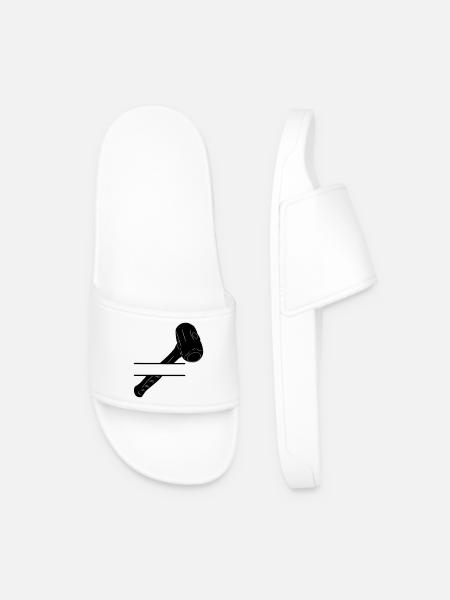 Hammer monogram for demolition - Men’s Pool Sliders - white