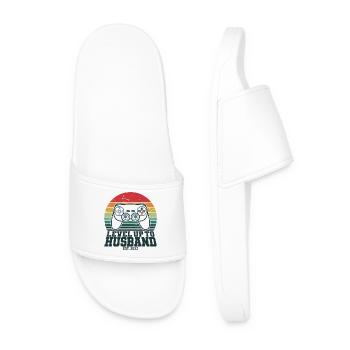 Level Up To Husband Est. 2023 Gaming Gamer - Men’s Pool Sliders - white - Front