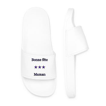 MAMAN. FÊTE DES MÈRES. BONNE FÊTE MAMAN. JE T'AIME - Claquettes Homme - blanc - Devant