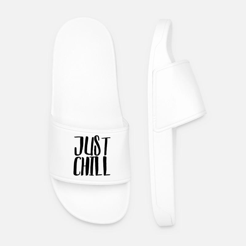 JUST CHILL "Entspann dich!" Design - Männer Badelatschen - Weiß