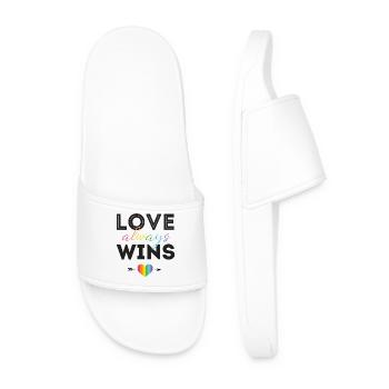 Mois de la fierté LGBTQ - L’amour gagne toujours - Claquettes Homme - blanc - Devant