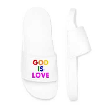 God is love - Männer Badelatschen - Weiß - Vorne