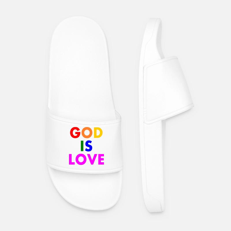 God is love - Männer Badelatschen - Weiß
