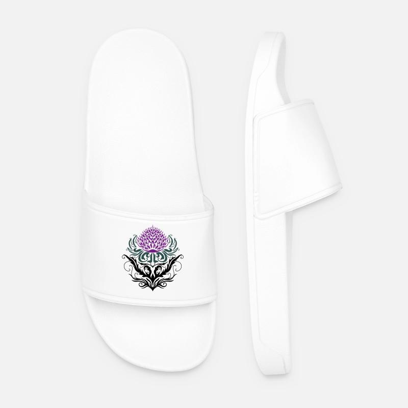Thistle purple Thistle - Men’s Pool Sliders - white