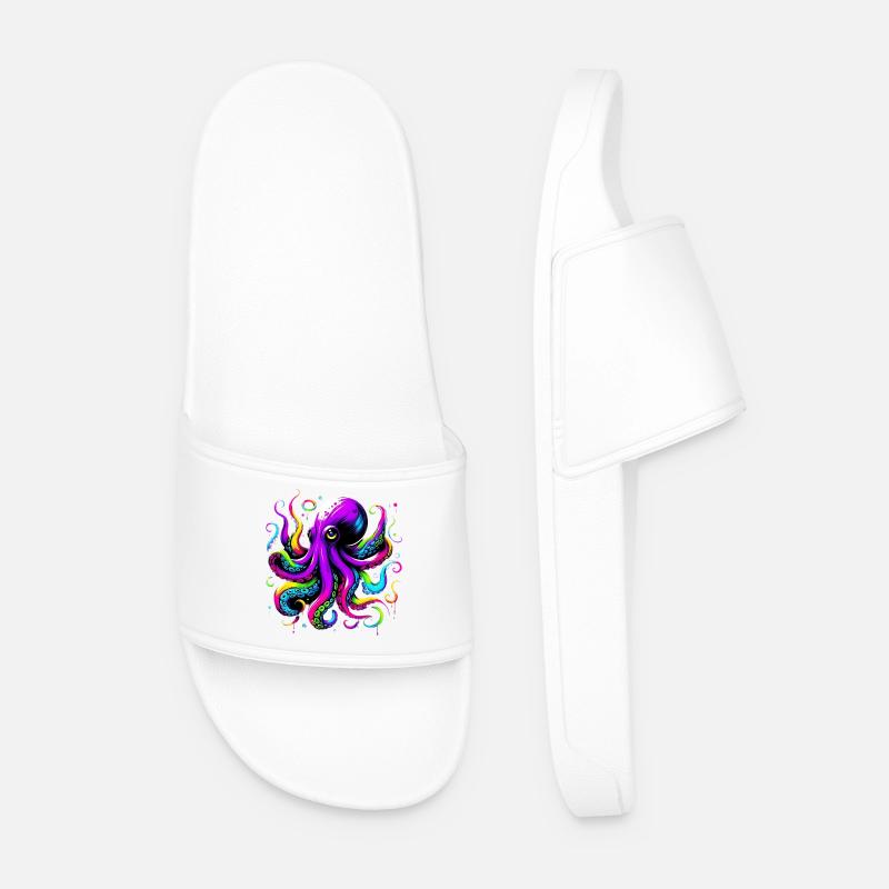 Krake - Männer Badelatschen - Weiß