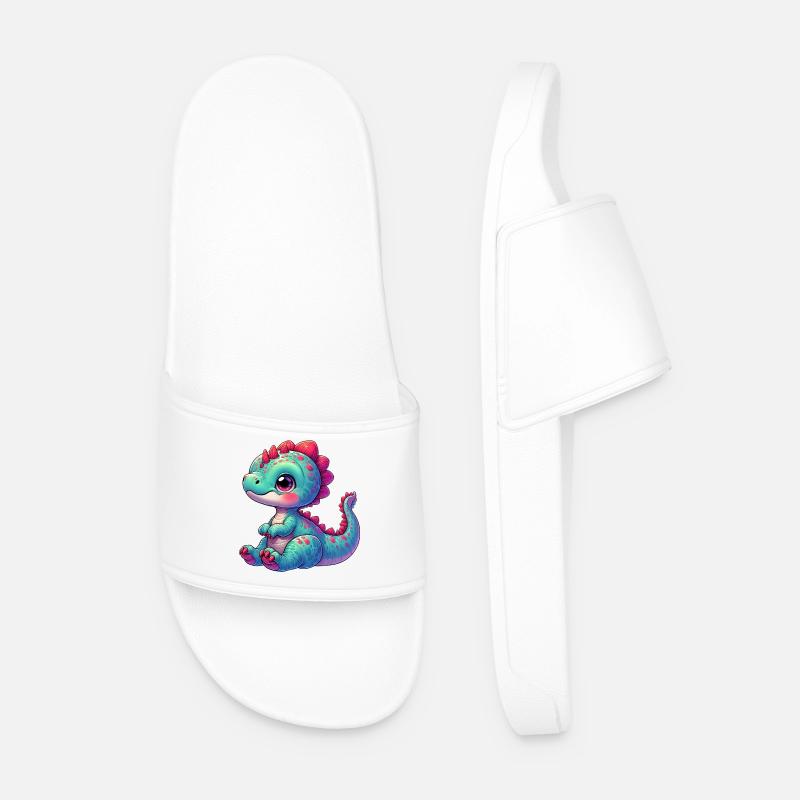 Dinosaur - Men’s Pool Sliders - white