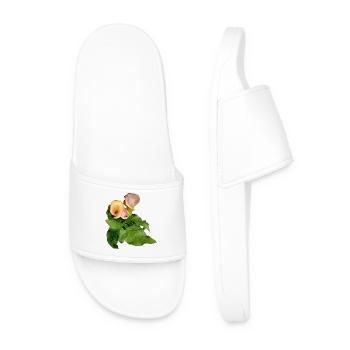 Calla Lily Flowers in Green - Men’s Pool Sliders - white - Front