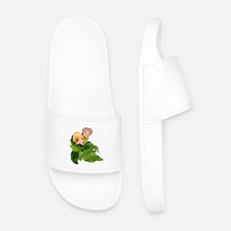 Calla Lily Blüten im Grün - Männer Badelatschen - Weiß