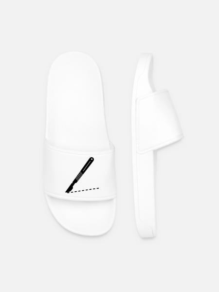 Scalpel blades with cutting line - Men’s Pool Sliders - white