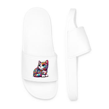Cat - Men’s Pool Sliders - white - Front