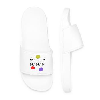 MAMA. MUTTERTAG. HERZ. SCHÖNEN MUTTERTAG - Männer Badelatschen - Weiß - Vorne