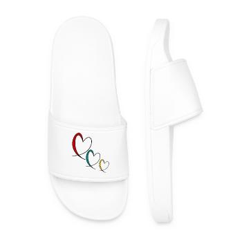 FATHER'S DAY. HAPPY FATHER'S DAY. DAD. HAPPY BIRTHDAY. - Men’s Pool Sliders - white - Front