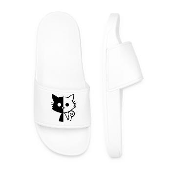 Yin und Yang Katze (schwarz) - Männer Badelatschen - Weiß - Vorne
