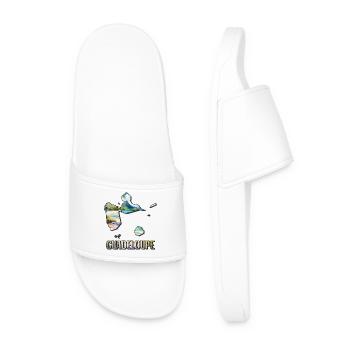 Watercolor Map Guadeloupe - Men’s Pool Sliders - white - Front