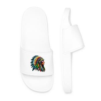 American Indian American - Men’s Pool Sliders - white - Front