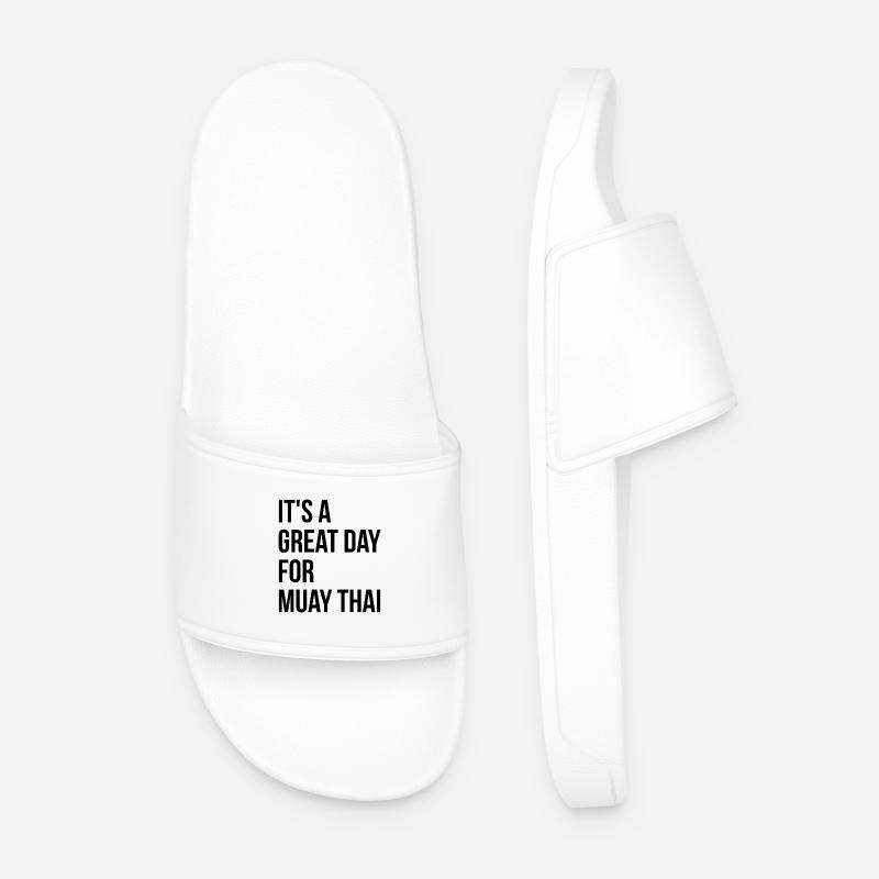Muay Thai - Männer Badelatschen - Weiß