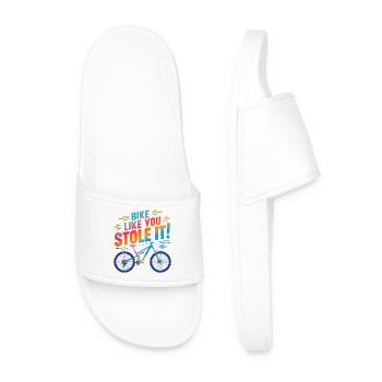 Bike Like You Stole It Fungraphic - Men’s Pool Sliders - white - Front