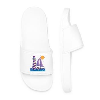 Phare avec bateau - Claquettes Homme - blanc - Devant