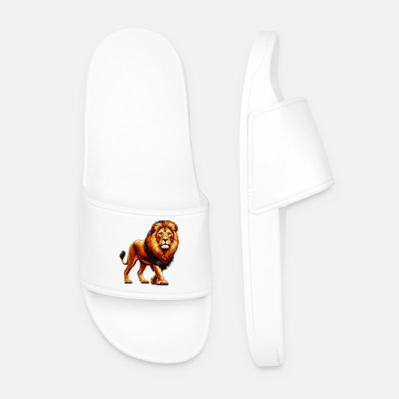 Löwe - Männer Badelatschen - Weiß