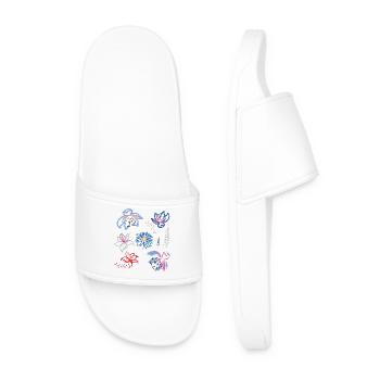 Floral ornament - Men’s Pool Sliders - white - Front