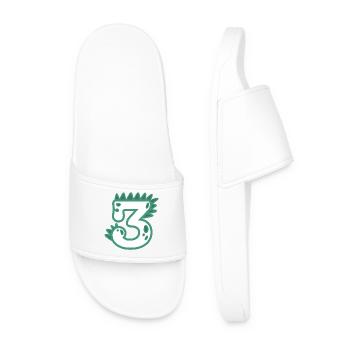 Number 3 - Men’s Pool Sliders - white - Front