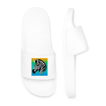 zebra - Men’s Pool Sliders - white - Front