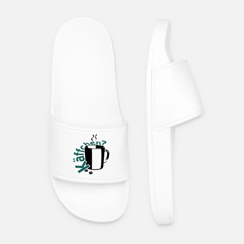 Coffee? - Men’s Pool Sliders - white