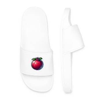 Pomegranate with Bright Modern Patterns - Men’s Pool Sliders - white - Front