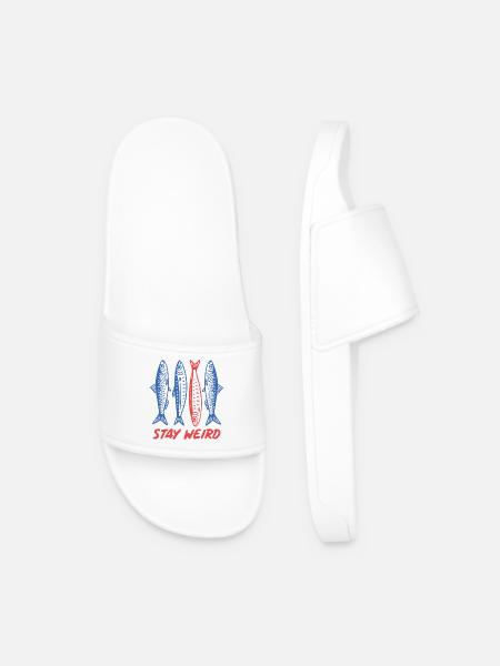 Sardines Stay Weird - Men’s Pool Sliders - white