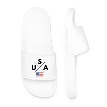 American Flag Cross USA - Men’s Pool Sliders - white - Front