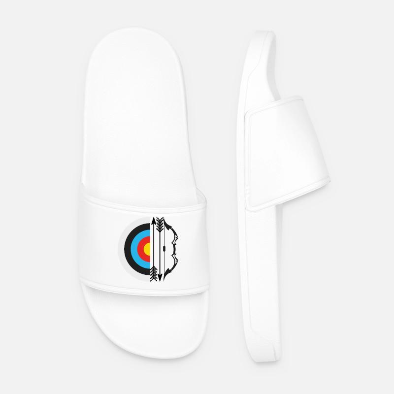 Target Archery Arrow Bow Archer Archery Sport - Men’s Pool Sliders - white