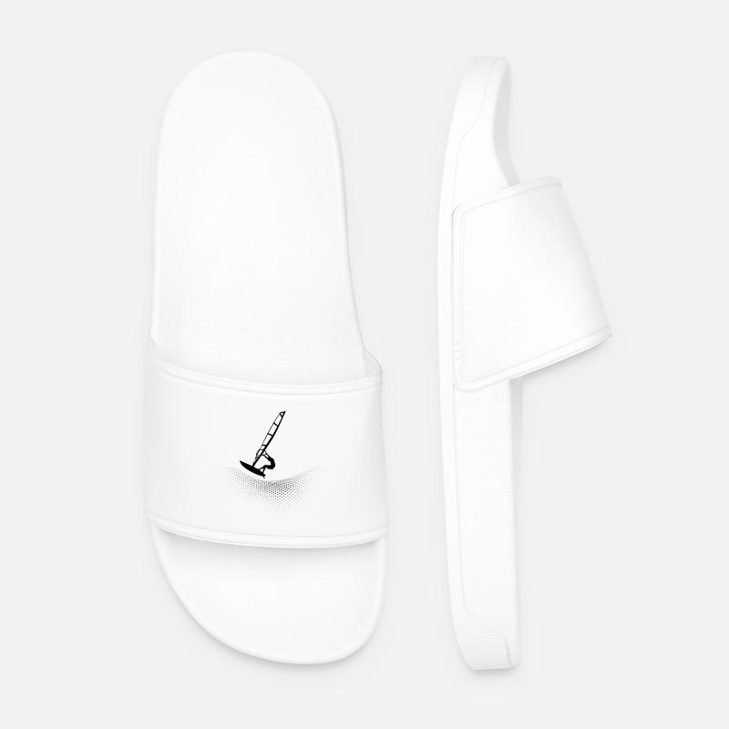 Windsurfers on points wave - Men’s Pool Sliders - white