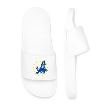 Map of Europe in the EU Star Ring - Men’s Pool Sliders - white - Front