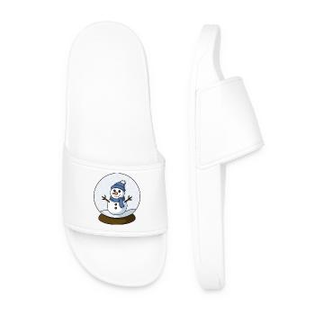 Bonhomme de neige dans une boule à neige - Claquettes Homme - blanc - Devant