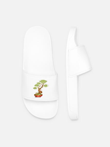 Imaginative bonsai with bright details - Men’s Pool Sliders - white