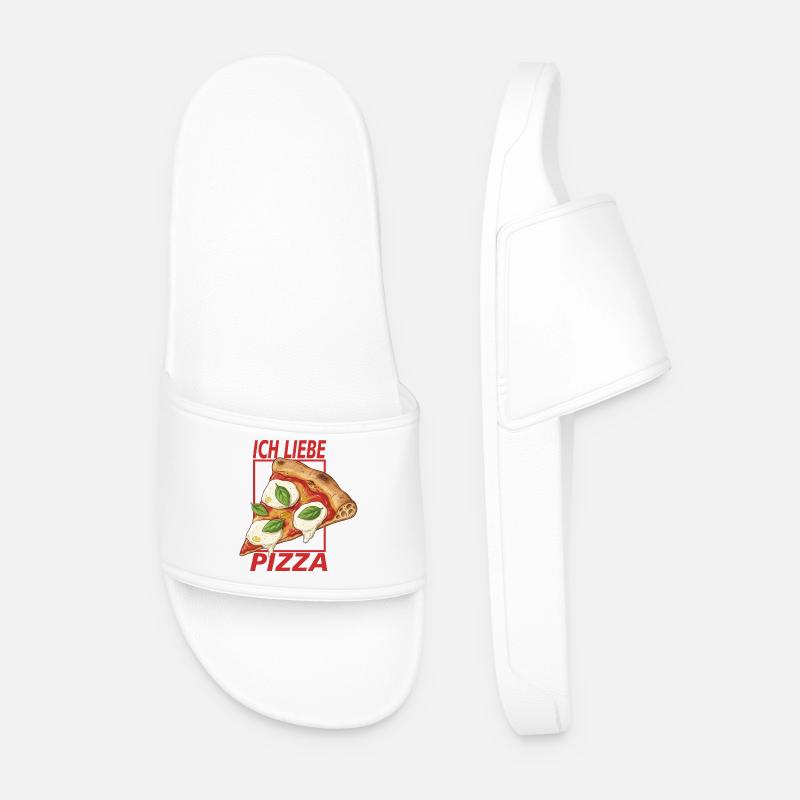 Ich liebe Pizza - Männer Badelatschen - Weiß