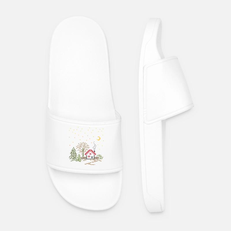 Haus mit Garten - Männer Badelatschen - Weiß