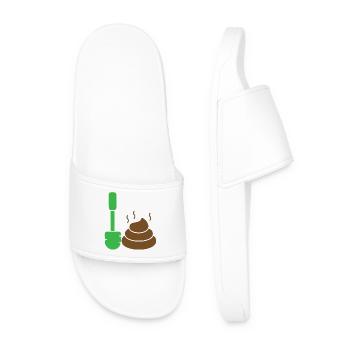 Grüner Marker trifft Poop-Emoticon - Männer Badelatschen - Weiß - Vorne